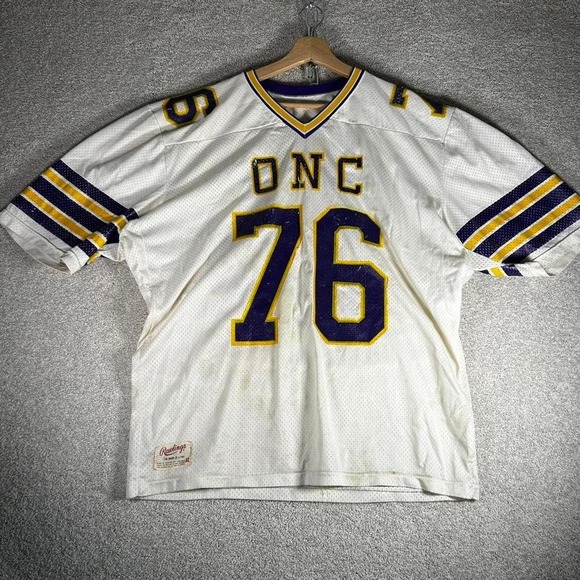 Rawlings Other - Vintage 80s ONC white purple and yellow Rawlings football jersey XL